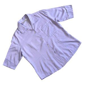FhiShun (Unknown) Rayon Viscose Blend Waist Dart Hong Kong Shirt Lavender : L